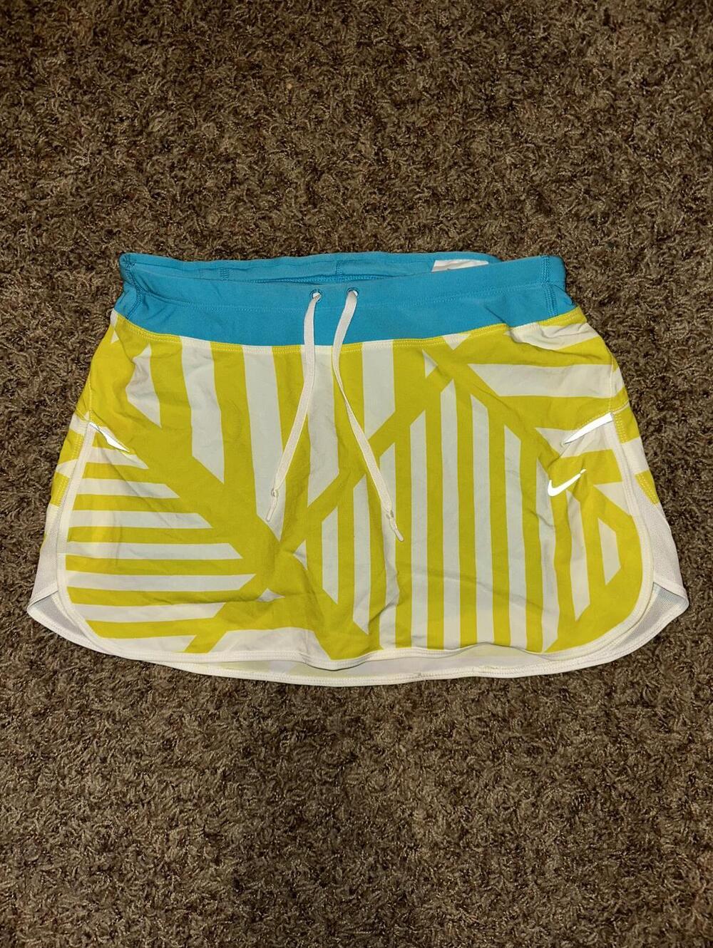 Nike Women’s Tennis Dri Fit Skort White Yellow Skirted Shorts